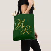 Tote Bag Nom du monogramme Script écologique initial (De près)
