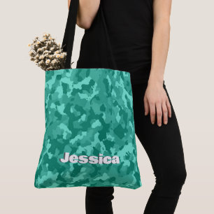 Tote Bag Nom du monogramme sur Camion vert