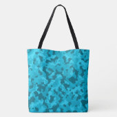 Tote Bag Nom du monogramme sur Camo Bleu | (Dos)