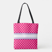 Tote Bag Nom du Motif Pointe rose blanc (Dos)