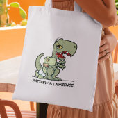 Tote Bag Nom du petit frère T-Rex Dinosaur personnalisé