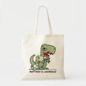 Tote Bag Nom du petit frère T-Rex Dinosaur personnalisé (Devant)