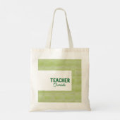 Tote Bag Nom du professeur de bandes vert citron blanc c (Dos)