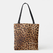 Tote Bag Nom du ruban rose du Rose animal léopard (Dos)