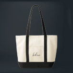 Tote Bag Nom du script<br><div class="desc">Simple,  moderne et élégant. La couleur du texte et du texte est entièrement personnalisable. Parfait comme cadeau de femme de chambre,  cadeau de mariage,  d'anniversaire ou de remise de diplômes. Partie d'une collection de Parcel Studios.</div>