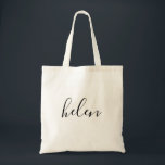 Tote Bag Nom du script<br><div class="desc">Simple, moderne et élégant. La couleur du texte et du texte est entièrement personnalisable. Parfait comme cadeau de femme de chambre, cadeau de mariage, d'anniversaire ou de remise de diplômes. Partie d'une collection de Parcel Studios.</div>