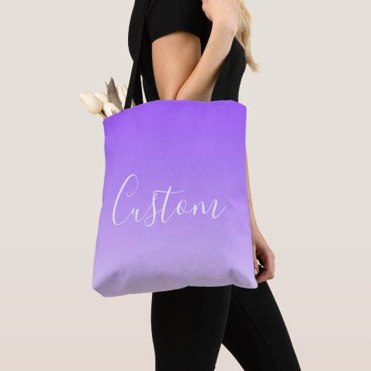 Tote Bag Nom du script curatif et Ombre violet clair modifi (De près)