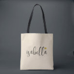 Tote Bag Nom du script de la servante de messagerie personn<br><div class="desc">Un sac crème moderne et chic avec nom de script noir et coeur d'or qui est parfait pour une proposition de demoiselle d'honneur. Vos demoiselles d'honneur peuvent remplir leur fourre-tout avec les essentiels pour les voyages de Bachelorette Party,  ou pour les essentiels à apporter le matin du mariage.</div>