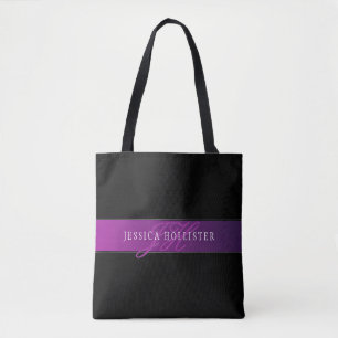 Tote Bag Nom élégant et montant initial/s