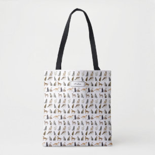 Tote Bag Nom Élégant Monogramme Race Cat
