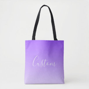 Tote Bag Nom en écriture cursive & ombre légère violette mo