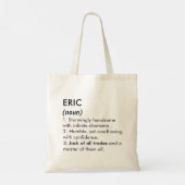 Tote Bag Nom Eric, Nom modifiable, Nom personnalisé (Dos)