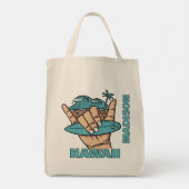 Tote Bag Nom et emplacement personnalisés Surf Shaka (Dos)