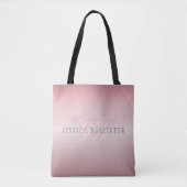 Tote Bag Nom et monogramme | Soft FAUX Rose Gold Blush (Devant)