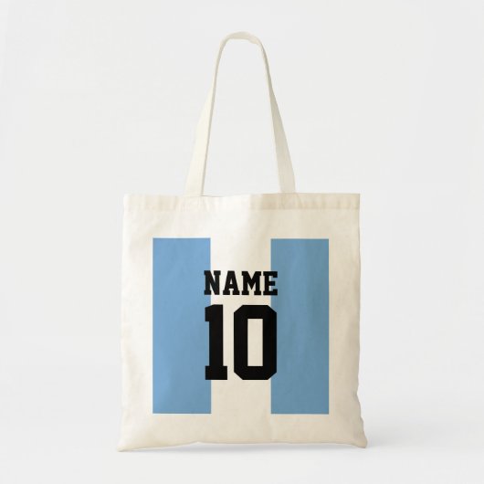 Tote Bag Nom et numéro personnalisés Argentine Indicateur (Devant)