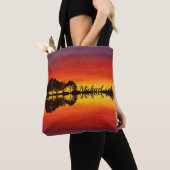 Tote Bag Nom guitariste orange moderne Aquarelle (De près)