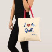 Tote Bag Nom, I (coeur à Quill, Budget Cotton Fourre-tout (Devant (produit))