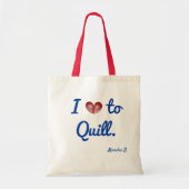 Tote Bag Nom, I (coeur à Quill, Budget Cotton Fourre-tout (Devant)