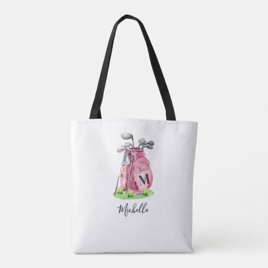 Tote Bag Nom initial rose Monogramme (Dos)