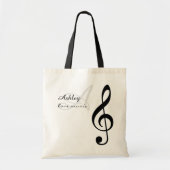 Tote Bag nom, initiale et noire de la clef (Devant)