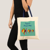 Tote Bag Nom mignon de coutume d'animaux de plage de (Devant (produit))