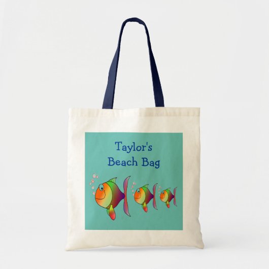 Tote Bag Nom mignon de coutume d'animaux de plage de (Devant)