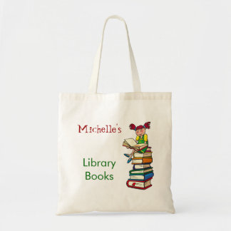 Tote Bag Nom mignon de coutume de cartable de bibliothèque