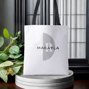 Tote Bag Nom moderne élégant Monogramme