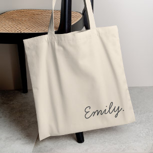 Tote Bag Nom Moderne Monogramme Minimaliste Élégant Tenda