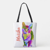 Tote Bag Nom modifiable personnalisable Contemporary Artsy  (Dos)