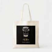Tote Bag Nom monogramme noir blanc de l'équipe de croisière (Devant)