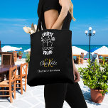 Tote Bag Nom monogramme noir blanc de l'équipe de croisière<br><div class="desc">Un arrière - plan noir,  décoré avec un bateau de croisière et le texte : Croise Squad. Personnalisez et ajoutez vos initiales monographiques et votre nom complet.</div>