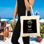 Tote Bag Nom monogramme noir blanc de l'équipe de croisière<br><div class="desc">Un arrière - plan noir,  décoré avec un bateau de croisière et le texte : Croise Squad. Personnalisez et ajoutez vos initiales monographiques et votre nom complet. Retour : aucune conception</div>