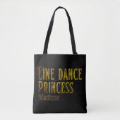 Tote Bag Nom or princesse de danse de ligne (Devant)