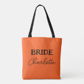 Tote Bag Nom orange de la mariée d'Halloween (Dos)