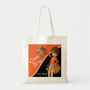 Tote Bag Nom orange du pom-pom girl   do-it-yourself de