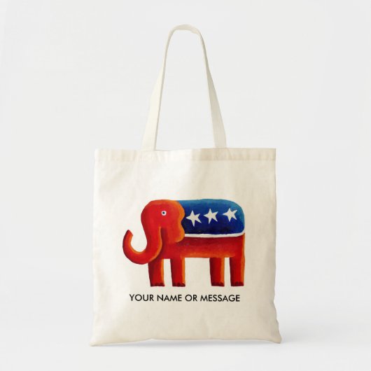 Tote Bag Nom Ou Message Personnalisé De L'Éléphant Républic (Devant)