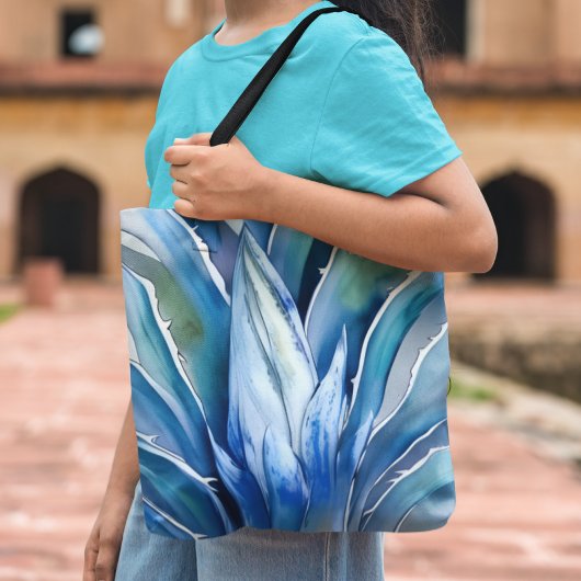 Tote Bag Nom ou texte personnalisé Blue Agave