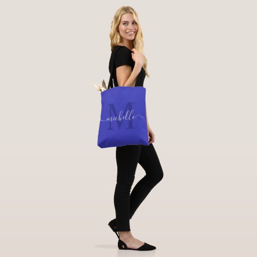Tote Bag Nom Personnalisable Avec Couleur Bleue Royale (Sur le modèle)