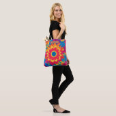 Tote Bag Nom personnalisable Couleurs vives élégant Floral (Sur le modèle)
