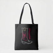 Tote Bag Nom personnalisable de démarrage Neon Cowboy (Devant)