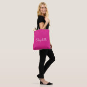 Tote Bag Nom personnalisable Texte Élégant Modèle rose chau (Sur le modèle)