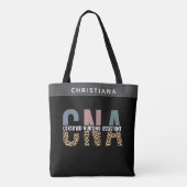 Tote Bag Nom personnalisé Adjoint en soins infirmiers certi (Dos)