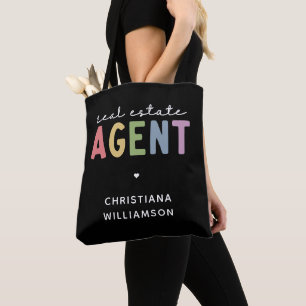Tote Bag Nom personnalisé Agent immobilier   Cadeaux immobi