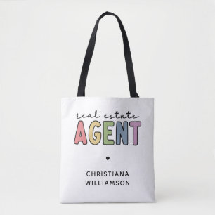 Tote Bag Nom personnalisé Agent immobilier   Cadeaux immobi