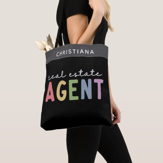 Tote Bag Nom personnalisé Agent immobilier | Cadeaux immobi (De près)