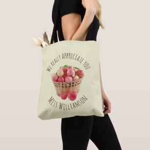 Tote Bag Nom personnalisé Apples APPRÉCIATION DE L'ENSEIGNA