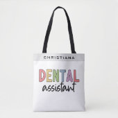 Tote Bag Nom personnalisé Assistant dentaire (Devant)