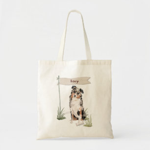 Tote Bag Nom personnalisé Australian Shepherd Pet Dog