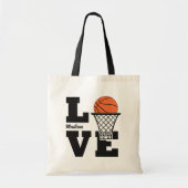 Tote Bag Nom personnalisé Basketball Love (Devant)